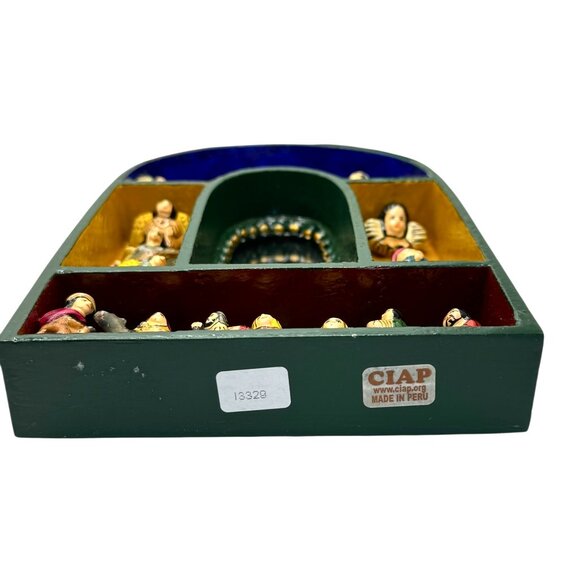 Handcrafted Peruvian Nativity Scene Wall Mirror Decor - Picture 8 of 11